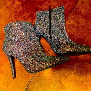 Glitter Heeled Booties size 8